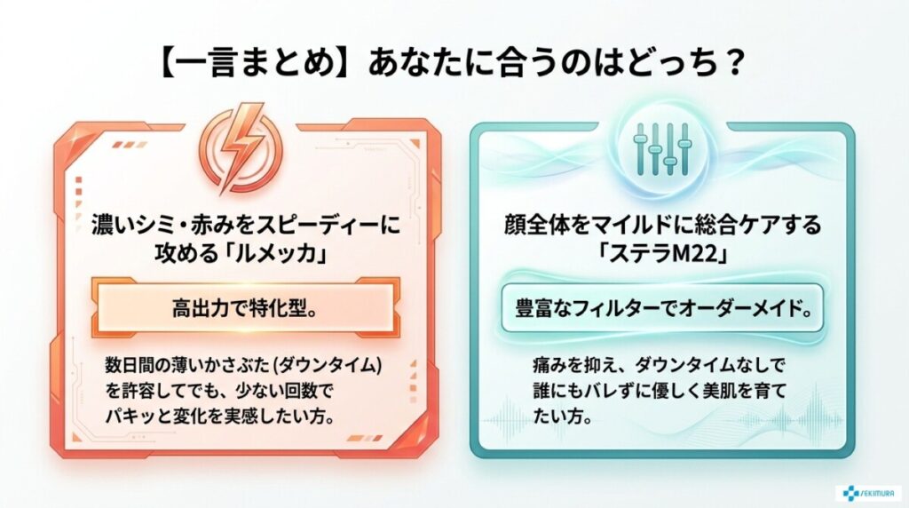 ステラm22 ルメッカ 違い 決定的な違い比較表の図解