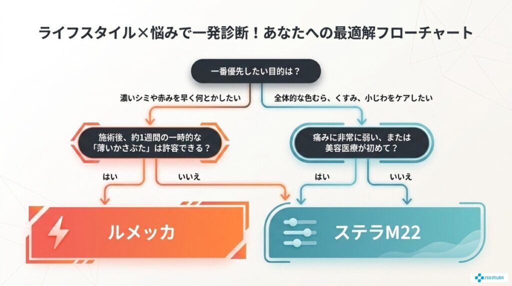 ステラm22 ルメッカ 違い ライフスタイル×悩みで診断の図解