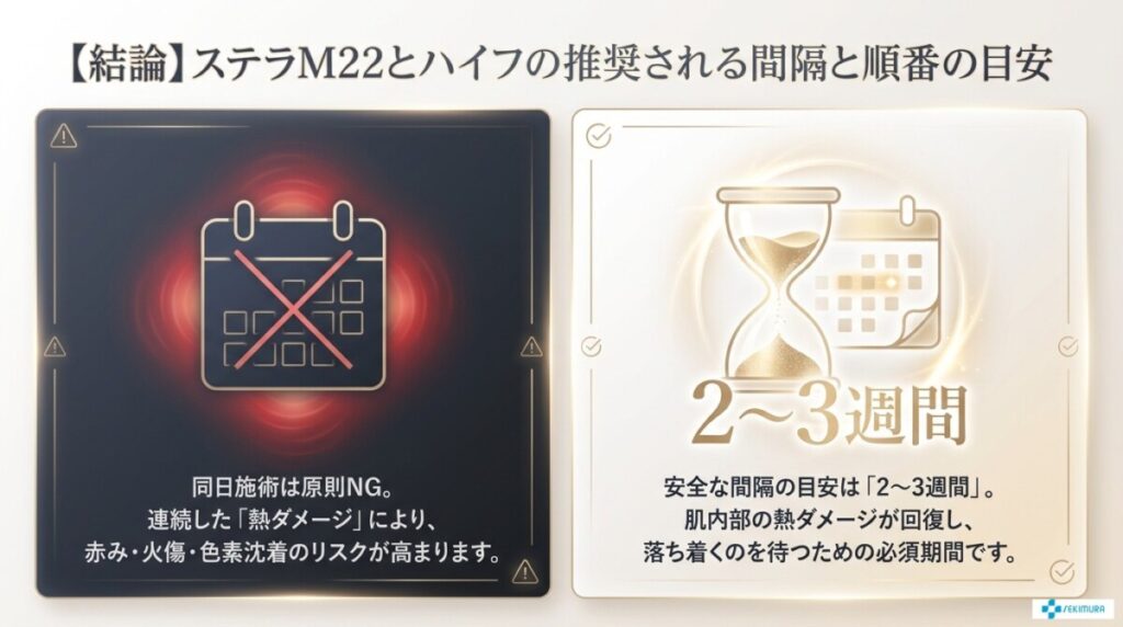【結論】ステラM22とハイフの推奨される間隔と順番の目安