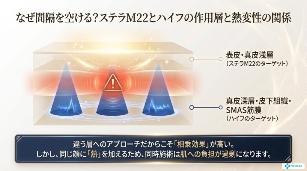 なぜ間隔を空ける?ステラM22とハイフの作用層と熱変性の関係