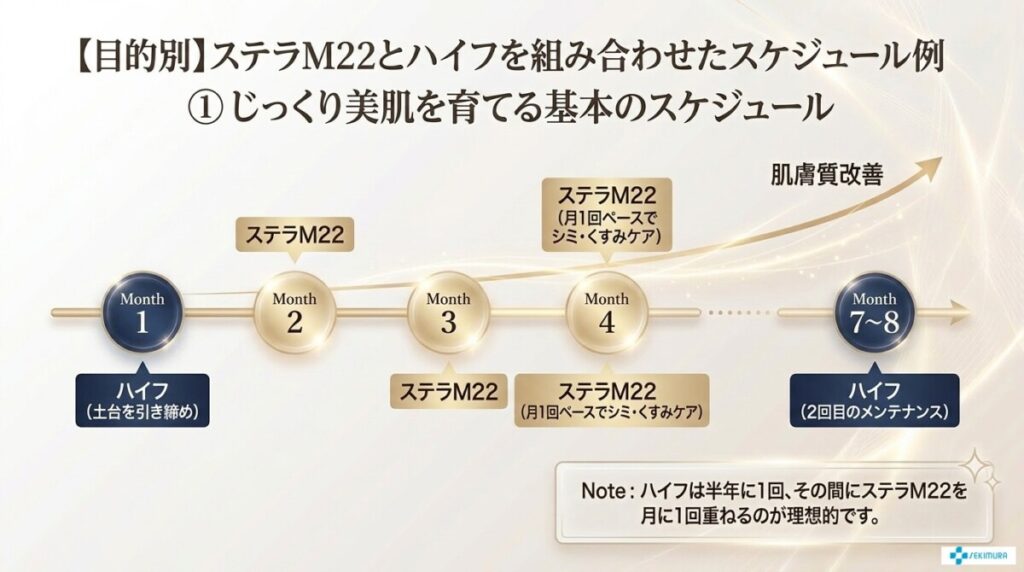 【目的別】ステラM22とハイフを組み合わせたスケジュール例