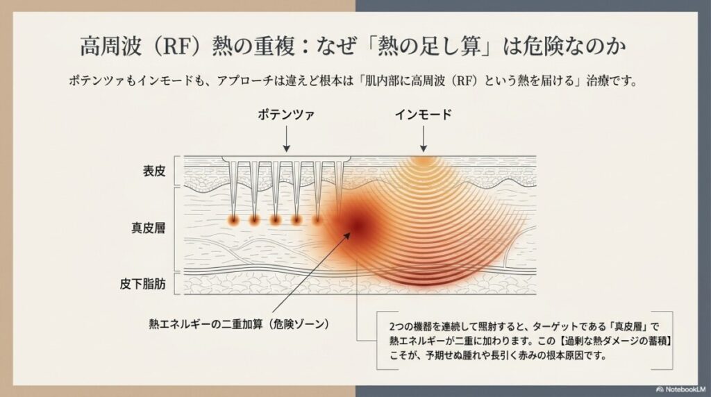 メカニズム解説：ポテンツァとインモードの「高周波（RF）熱の重複リスク」とは
