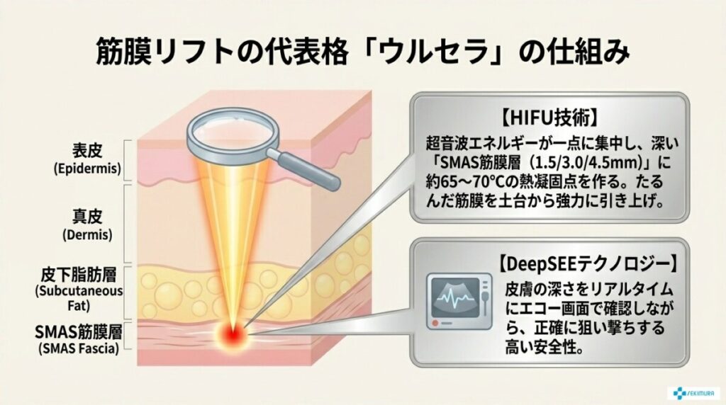 筋膜リフトなら「ウルセラ」!仕組み・効果と向いている人