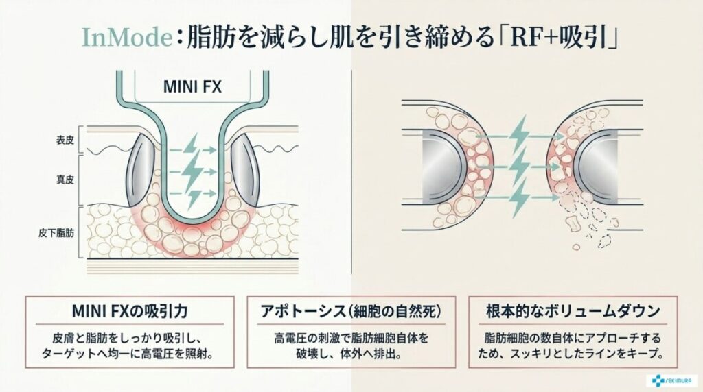 インモードは「脂肪減少」と「肌の引き締め」を目指す