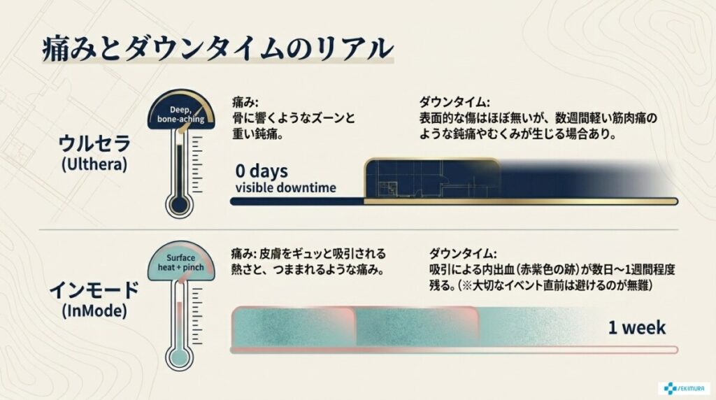 痛みとダウンタイムの比較