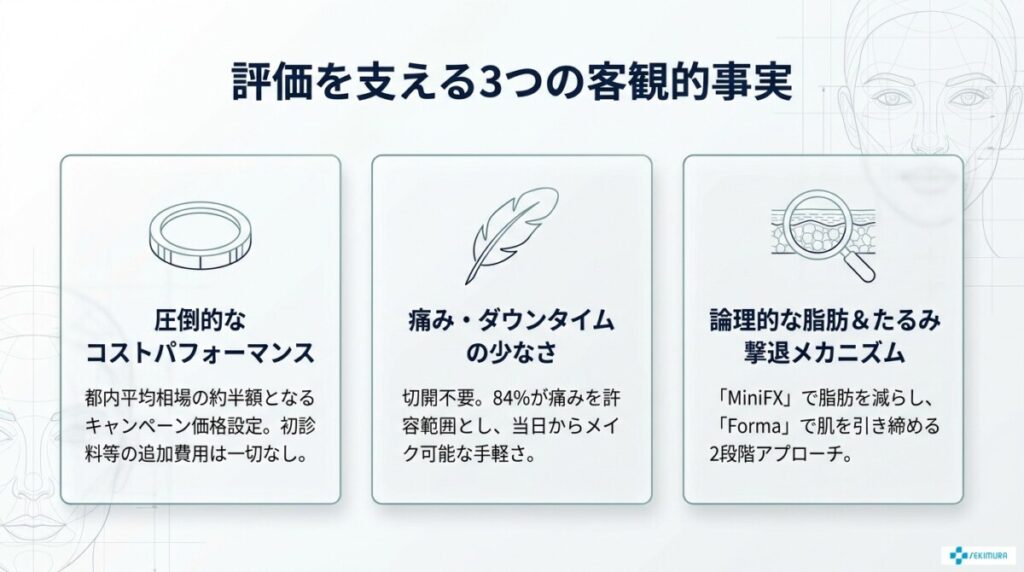 評価を支える3つの客観的事実