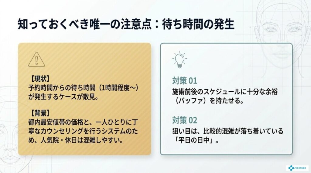 知っておくべき唯一の注意点：待ち時間の発生