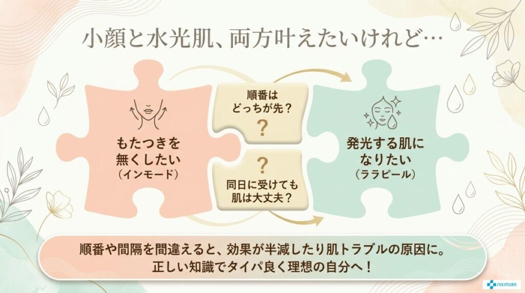 小顔×肌質改善の最適解!初心者が失敗しないインモードとララピールの正しい順番と間隔ガイド