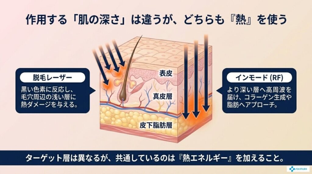 なぜ間隔を空けるの?インモードと脱毛の「作用層」の違い