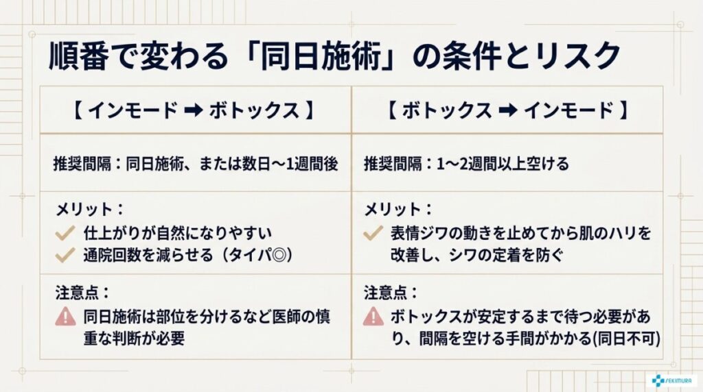 結論!インモードとボトックスの適切な間隔と順番【同日施術の条件】