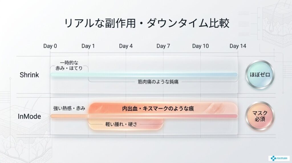 シュリンクとインモードの副作用・ダウンタイム