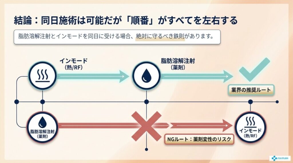 1. インモードと脂肪溶解注射は同日施術が可能?後悔しない2つのスケジュール