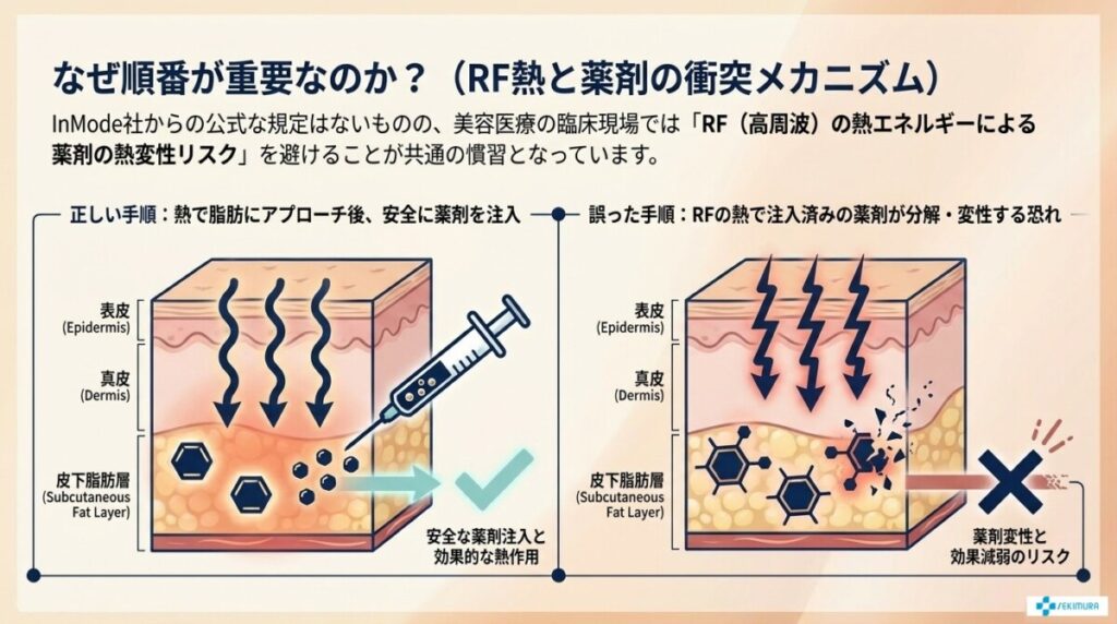 InMode公式には組み合わせプロトコルの明確な規定が存在しない事実