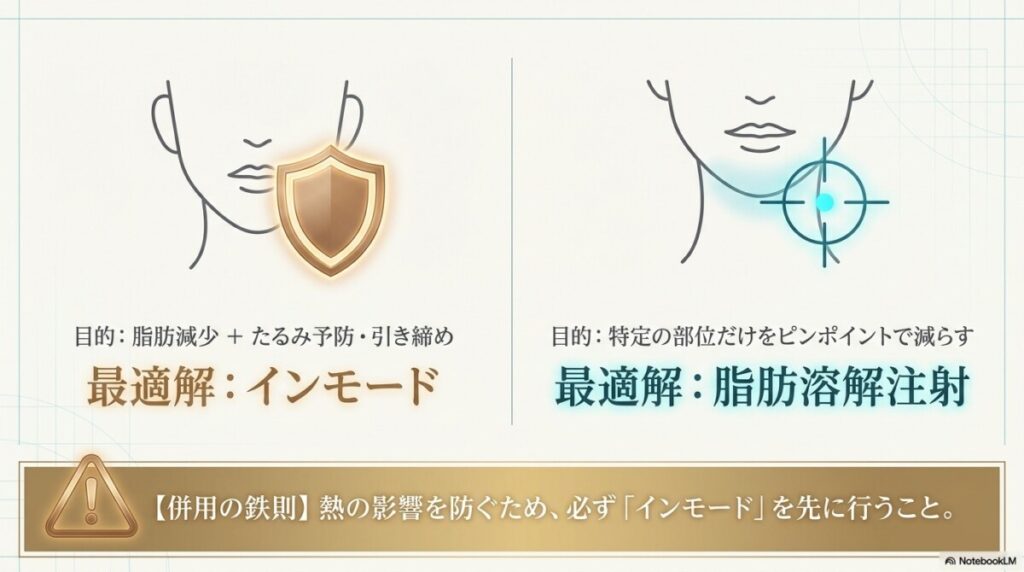 顔痩せならインモードと脂肪溶解注射はどっち?後悔しない選び方と順番