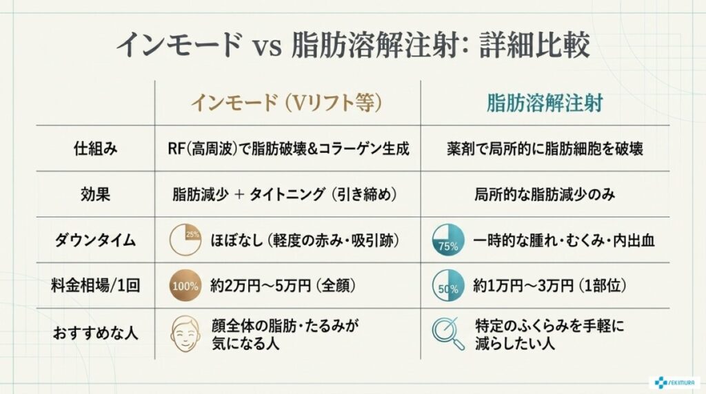 【結論】インモードと脂肪溶解注射はどっちがいい?お悩み別の最適解