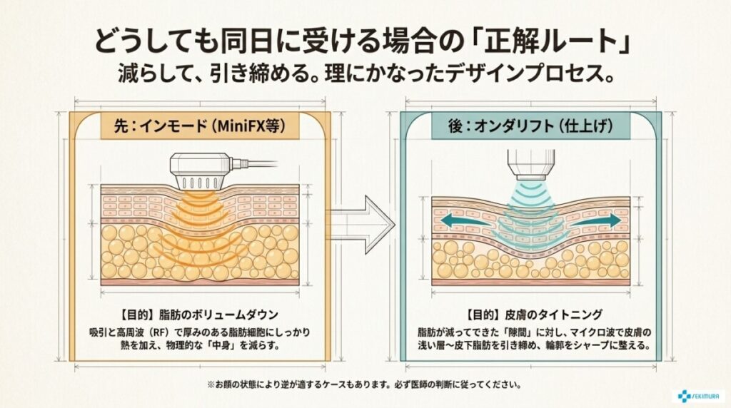 同日に受ける場合の順番は「インモード」が先?