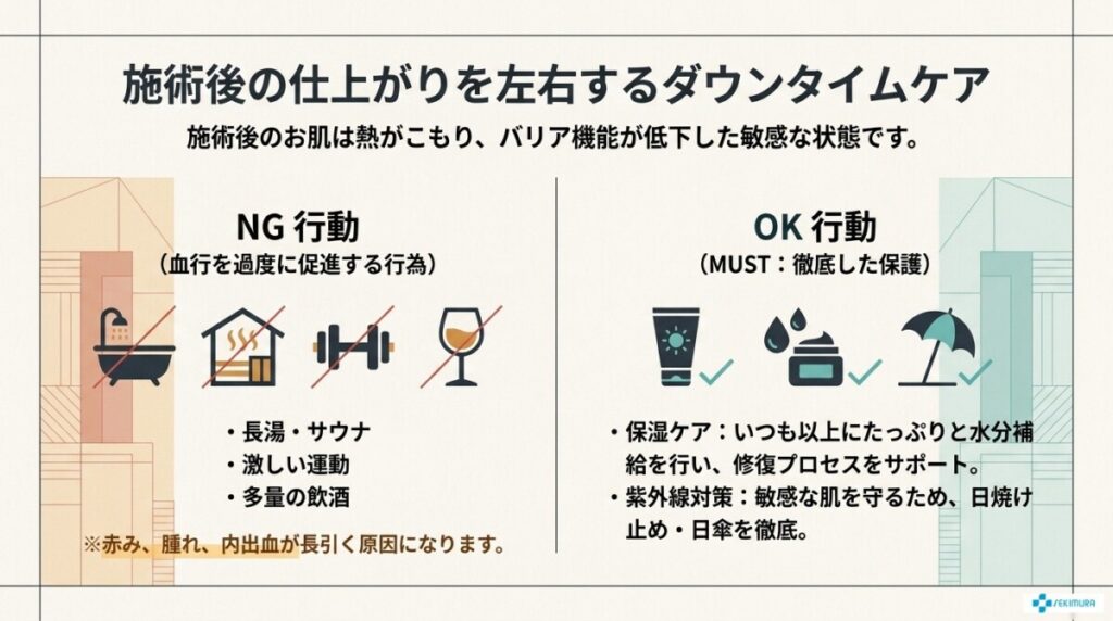 施術後ダウンタイムの正しい過ごし方