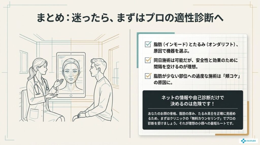 まとめ:同時施術で迷ったら、まずはプロの無料カウンセリングで適性診断を