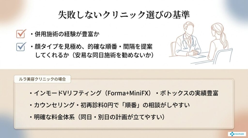 インモードとエラボトの組み合わせで選ぶべきクリニックの基準