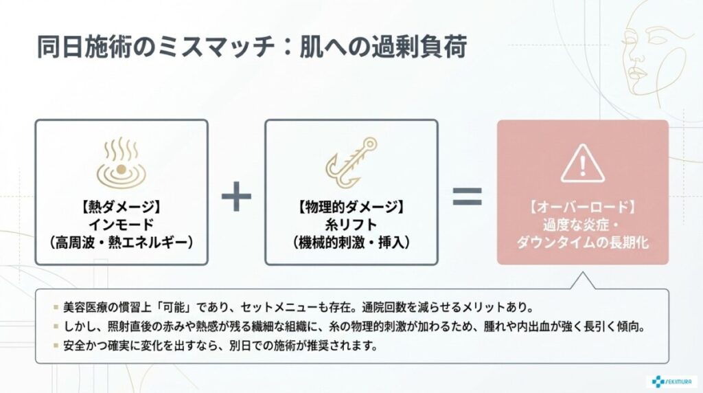 インモードと糸リフトは同日施術可能？