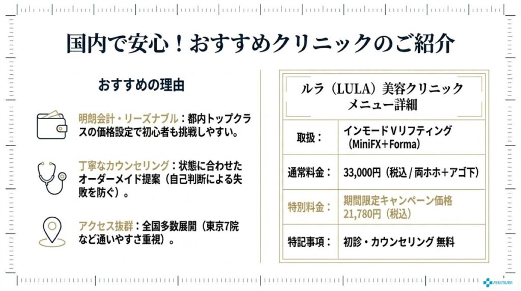国内で安心!シュリンク・インモードのおすすめクリニックとカウンセリング選び