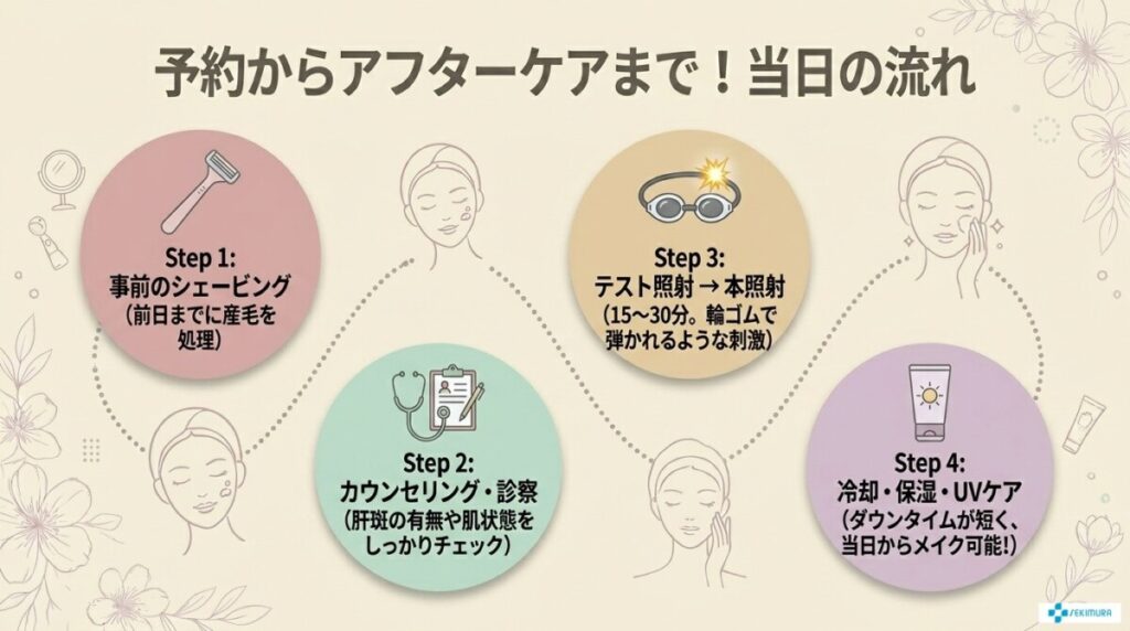 渋谷でルメッカを受ける際の施術の流れ（予約からアフターケアまで）
