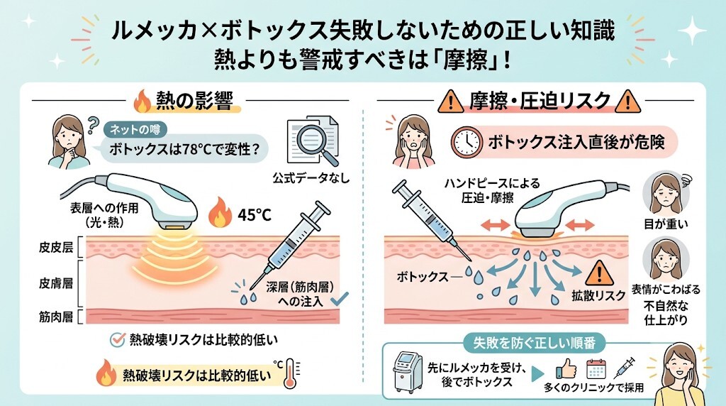 【専門コラム】ルメッカの熱と摩擦がボトックスに与える影響を解説をわかりやすく図解