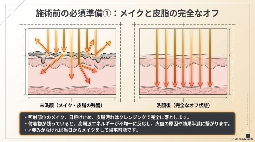 インモード施術前の準備とセルフチェック(メイク・アクセサリー)