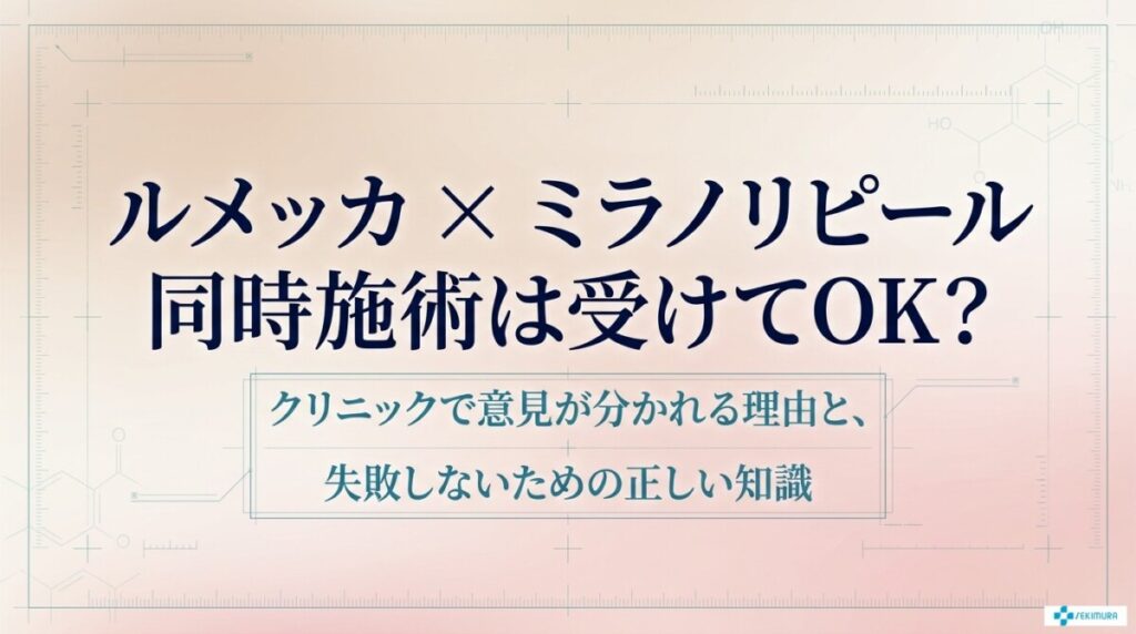 ルメッカとミラノリピールは同時に受けてOK？クリニックで意見が分かれる理由