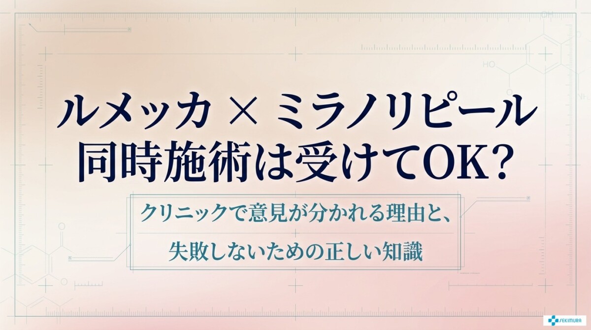 ルメッカとミラノリピールは同時に受けてOK？クリニックで意見が分かれる理由
