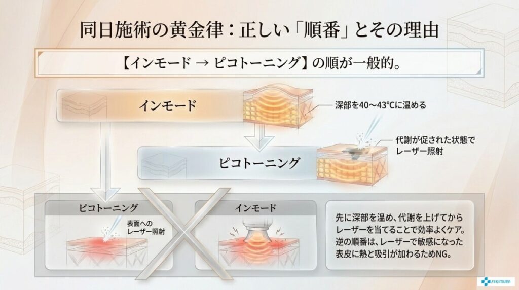 3. 順番はどうする？インモードとピコトーニングを同日施術する場合の流れ