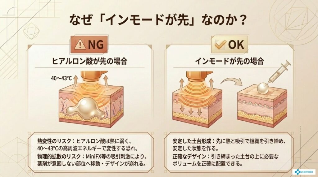 インモード（機器）を先に行うのが基本の理由