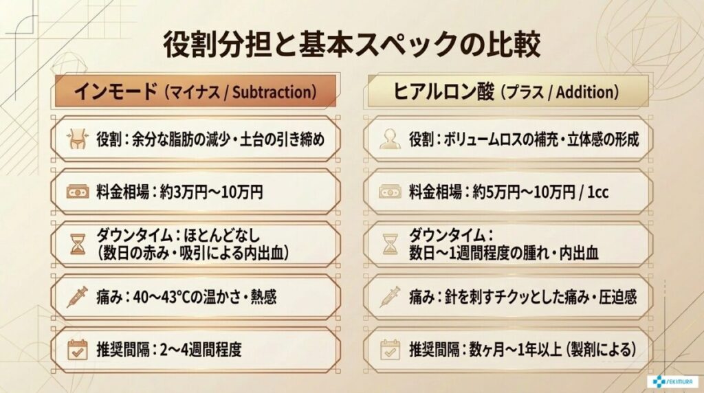 インモード×ヒアルロン酸を組み合わせるメリットと役割分担