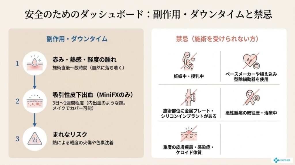 副作用・ダウンタイム・禁忌事項（受けられない人）