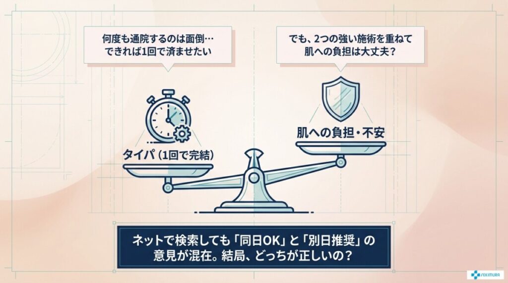 ルメッカとミラノリピールは同時に受けてOKか図解