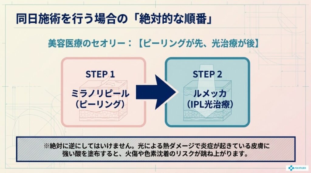 ミラノリピールとルメッカを同日に受ける場合の正しい「順番」