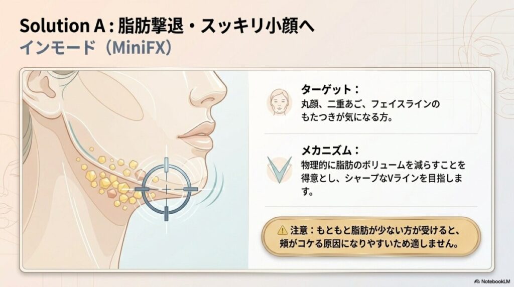 「脂肪撃退・スッキリ小顔」を目指すならインモード(MiniFX)