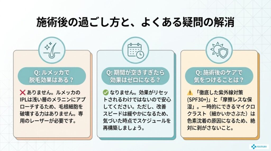 施術後の過ごし方と、よくある疑問の解消