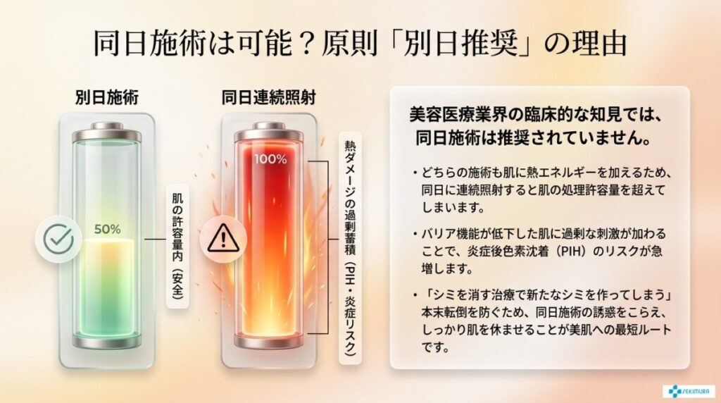 同日施術は可能?原則「別日推奨」の理由