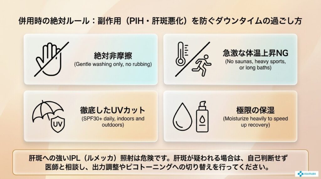 へ一幼児の絶対ルール:副作用(PIH・肝斑悪化)を防ぐダウンタイムの過ごし方