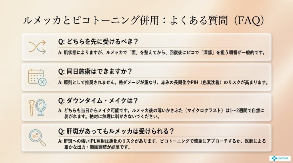 ルメッカとピコトーニング併用:よくある質問(FAQ)