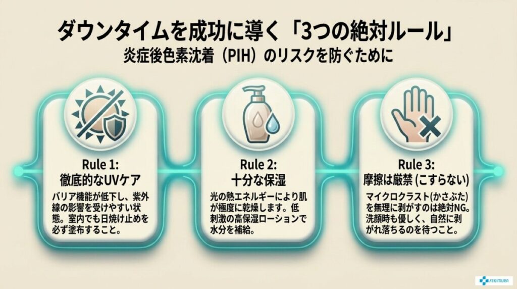 ダウンタイム中の注意点
