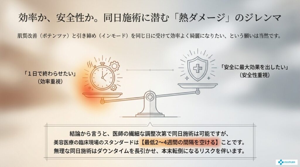 ポテンツァとインモードの同時施術で後悔しないための正しい